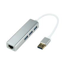 USB3.0 to 3-Port Hub With 10/100/1000 Gigabit Ethernet Adapter For USB Devices For MacBook Pro ChromeBook Pixel